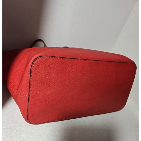 Michael Kors Jet Set Travel Tote Saffiano Leather Tote Red-Orange LG MSRP $278 - Picture 9 of 14